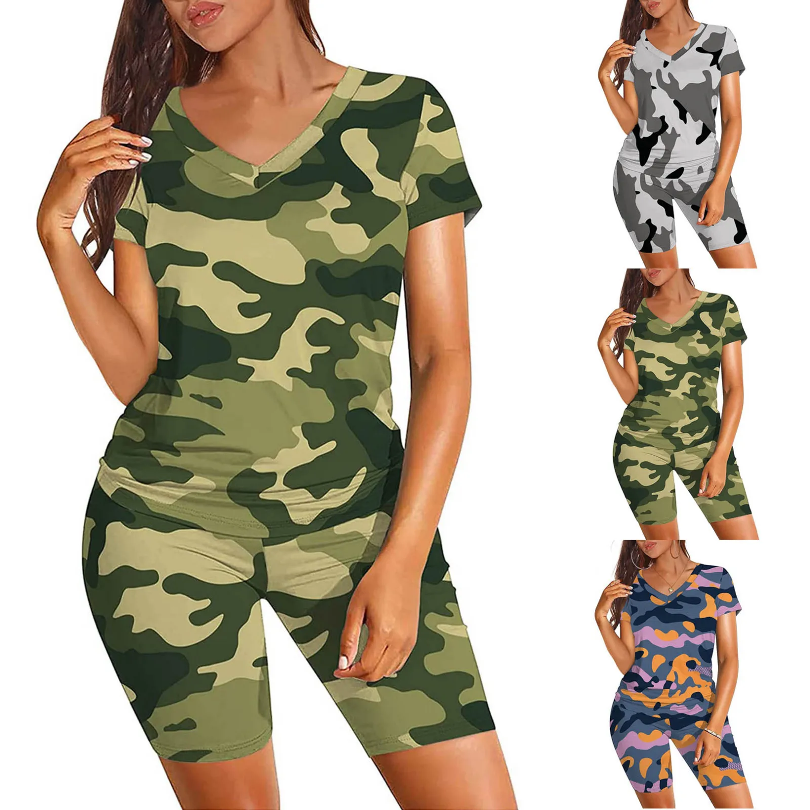 Yoga Clothing Set Sports Suit Women Sportswear Sports Outfit Biker Shorts Leggings Running Training Pants Sets ensemble broek 1