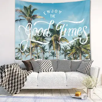 

Tropical Palm Tree Leaves Tapestry Wall Hanging Summer Beach Holiday Tapestries Yoga Mat Rug Beach Towel Bohemian Decor for Home