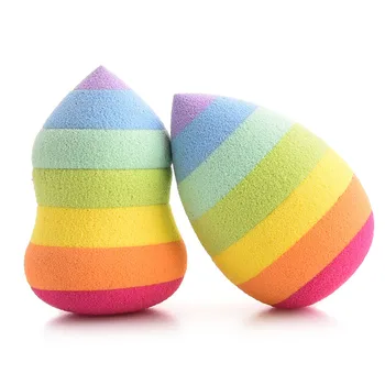 

1 PCS Soft Hydrophilic Rainbow Makeup Sponge BB Cream Beauty Egg Wholesale Puff Wet Dry Dual Use Face Foundation Powder