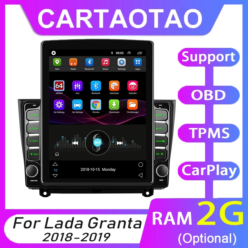 2G RAM 9 &quot2din Android автомобильный Радио мультимедийный плеер для Lada Granta 2018 2019