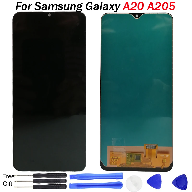 ЖК-дисплей 6 4 дюйма для Samsung Galaxy A20 A205 зеркальный замена экрана A205F дисплей |