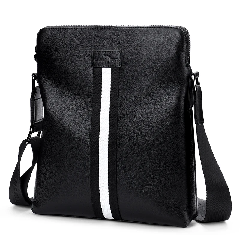 

WILLIAMPOLO 2020 New Shoulder Bag Luxury Brand Male Messenger Bag Shoulder Leather Handbags Bolsas Grande Leather cowhide 18D