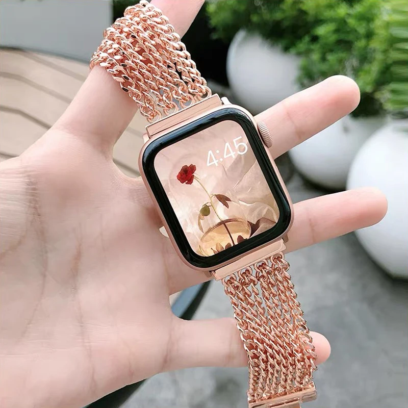 Slim Cute Bracelet for Apple Watch Series 8 7 6 5 4 Se 3 Ultra 2 Women  Steel Strap for IWatch Band 41 45mm 40 44mm 38 42mm 49mm - AliExpress