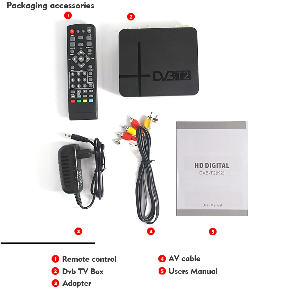 Высокий цифровой ТВ эфирный приемник DVB T2 K2 поддержка Youtube FTA H.264 MPEG-2/4 PVR ТВ-тюнер FULL HD 1080P телеприставка