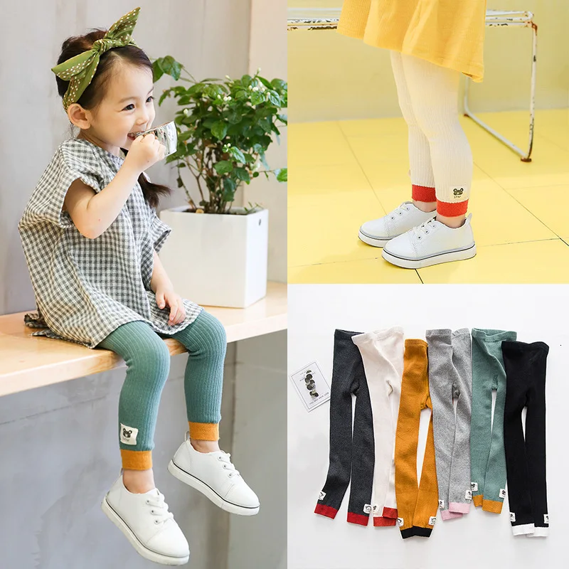 

2019 Autumn Winter Soft Girl Trousers Leggings For Girls Age 3-9T Children Leggings Made By Pure Cotton Warm And Comfortable