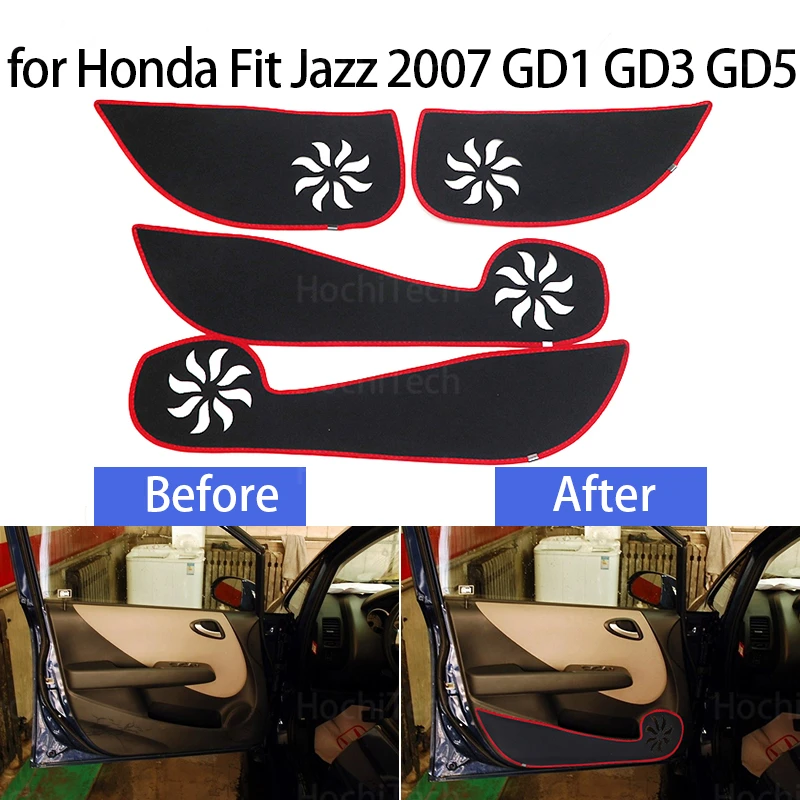 

Side Edge Cover Protective Mat Protection Carpet Car Door Anti Kick Pad Sticker for Honda Fit Jazz 2007 GD1 GD3 GD5 Accessories