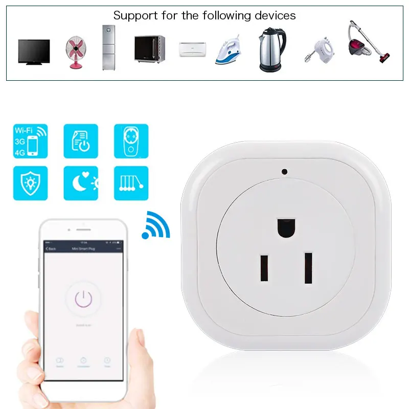 WiFi переключатель мини розетка беспроводной пульт дистанционного управления розетка с таймером затемняемый светильник умный дом совместим с Google
