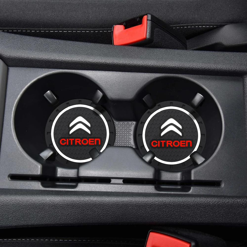 

2PCS Car Coaster Water Cup Mat Silicone Epoxy Non-Slip Coaster For Citroen C4 C1 C5 C3 C6 C5 C8 DS C-ELYSEE VTS C4l Xantia DS3
