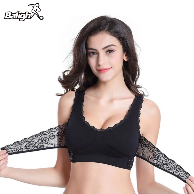 Balight-Lencería de encaje con hebilla cruzada lateral sin aros, ropa interior deportiva para correr, sujetador para dormir, M-3XL