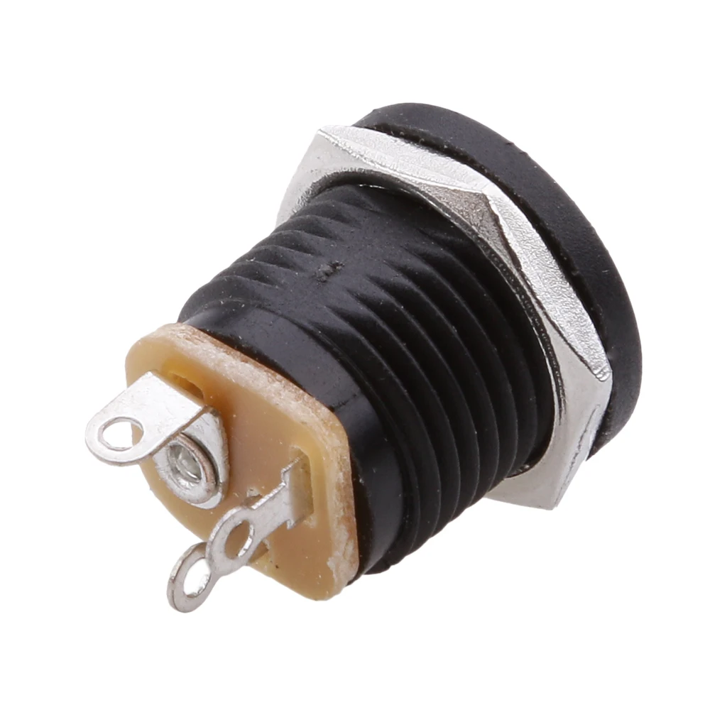 10pcs DC Power Adapter Socket Female Panel Mount Connector 3-Pin 5.5 x 2.1mm