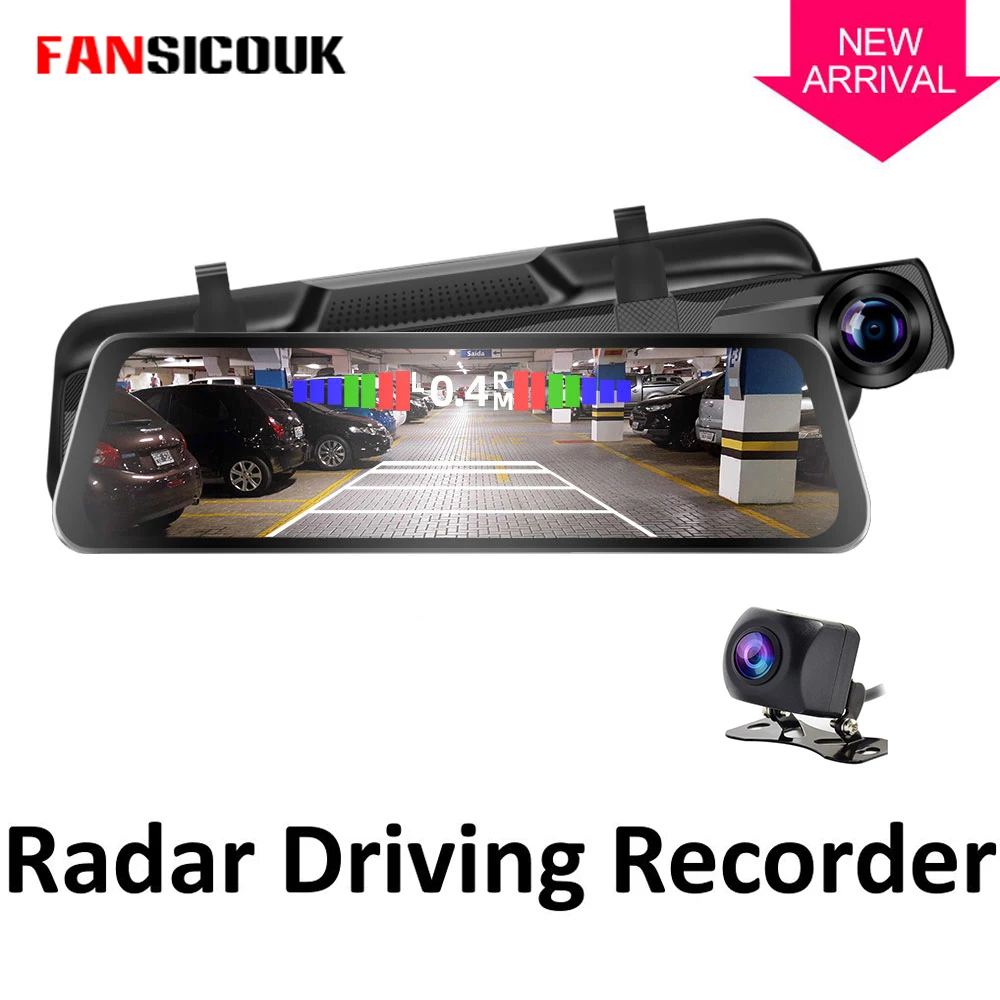 Car DVR Radar Detector Alarm System 10'' Touch Screen 1080P Dash Cam