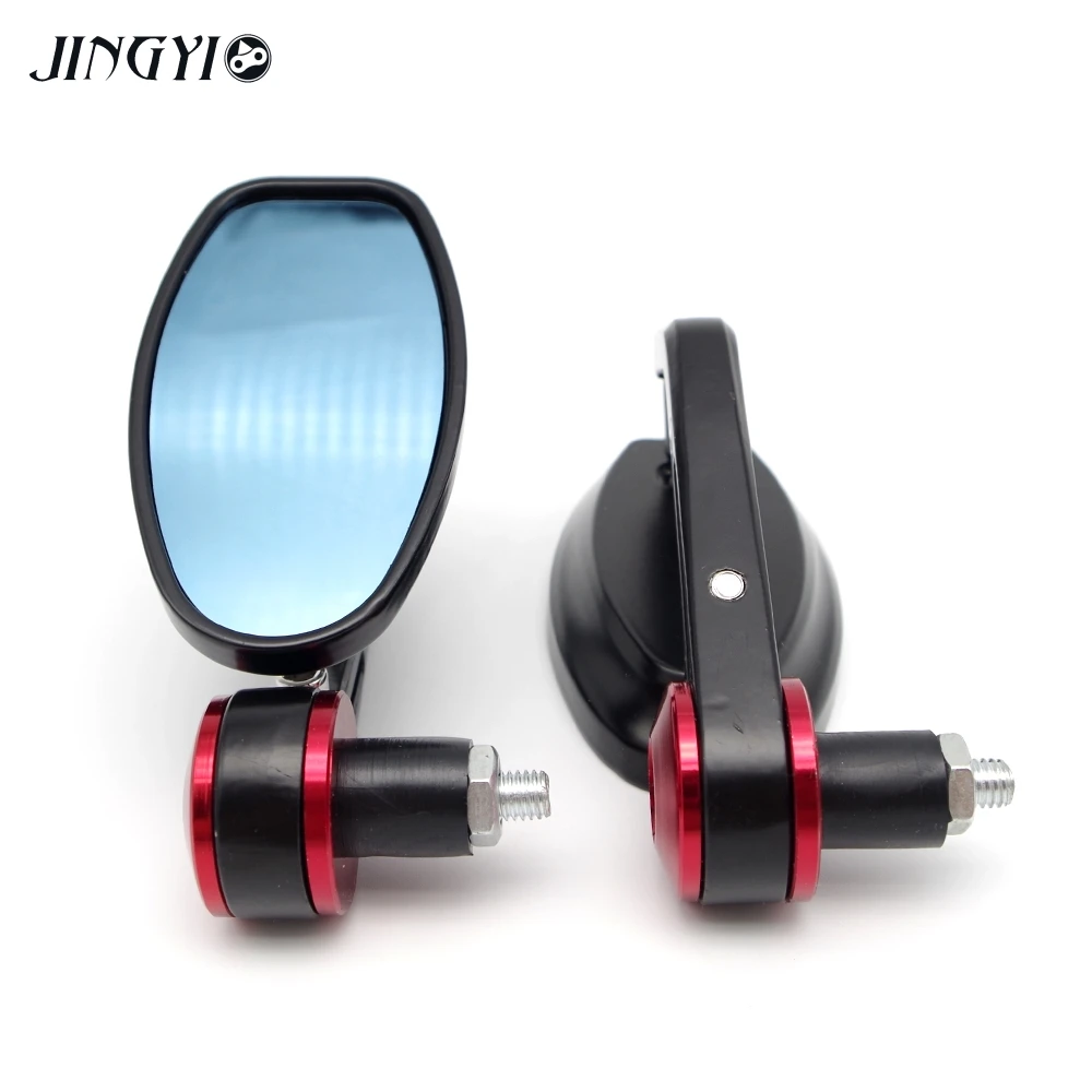 JINGYI, универсальный, 1 пара, алюминиевое зеркало для мотоцикла, 7/8, руль, бар, конец, заднего вида, боковые зеркала, кафе, Racer Moto, аксессуары