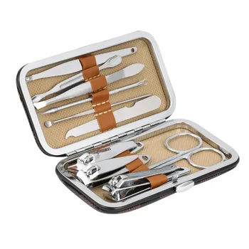 

10PCS/Set Stainless Steel Universal Home Office Manicure Set Nail Clippers Cleaner Grooming Kit Nail Care Tool Sets
