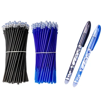 

52Pcs/Set 0.5mm Erasable Gel Pen Blue Black Ink Erasable Gel Ink Pen Washable Handle School Writing Stationery Supplies