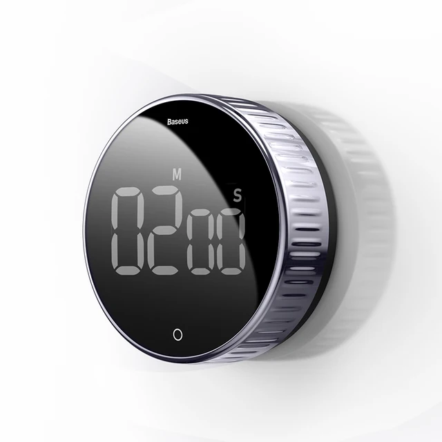 Baseus Magnetic Countdown Pro Alarm Clock Kitchen Timer Cooking Study Stopwatch