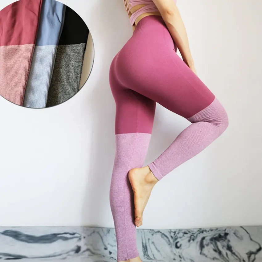 

TwoTone Seamless Leggings Women High Waisted Tummy Control Fitness Squat Pants Goodness Yoga Pants Stretchy Sport Leggings