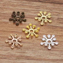 

SIXTY TOWFISH 15 Pieces DIY Jewelry Accessories Size 16mm Copper Materials Flower Slice Charms