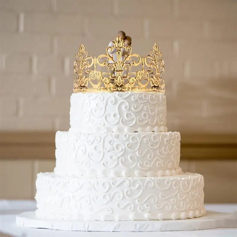 BESTONZON тиара Корона топперы на свадебный торт День рождения праздничный торт Корона Свадебные украшения для волос аксессуары A2