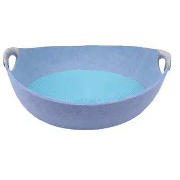 

1 Pc Cat Felted Bed Dog Felted Bed Round Bowl Shape Bed Summer Cool Pet Bed Cool Pad Dog Bed Random Pad Color