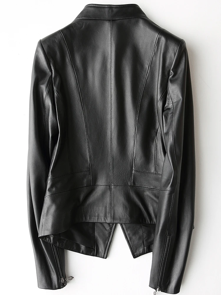 

Genuine Leather Jacket Women Short Slim Soft Real Sheeskin Leather Jacket Female 2020 Spring Lady Coat Outwear LX2645