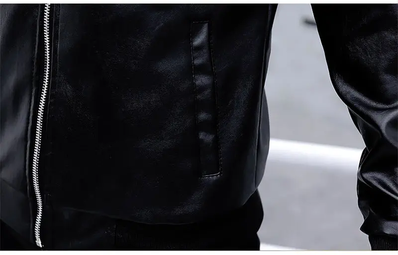 Versma Осень Черный Пилот Мотоцикл куртка-бомбер Для мужчин модная кожаная куртка повседневная Корейская обтягивающая модель Бейсбол Для