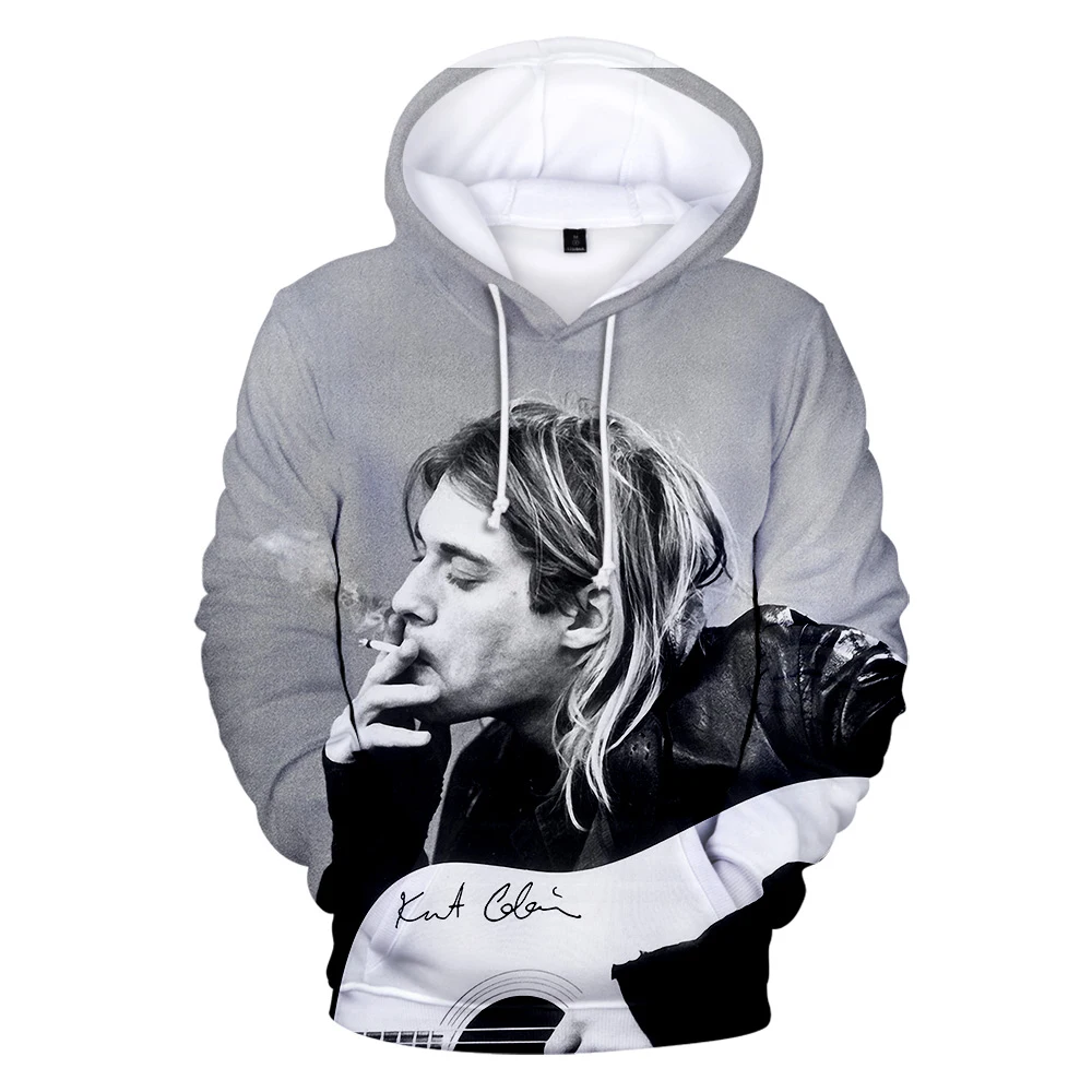 Толстовки с графическим принтом Harajukunew 2020 Rock Kurt Cobain 3D Толстовка для мужчин в стиле