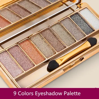 

2017 Fashion Women Eyeshadow Palette Diamond Bright Shining Sexy Makeup Eye Shadow Flash Glitter with Brush 9 Colors
