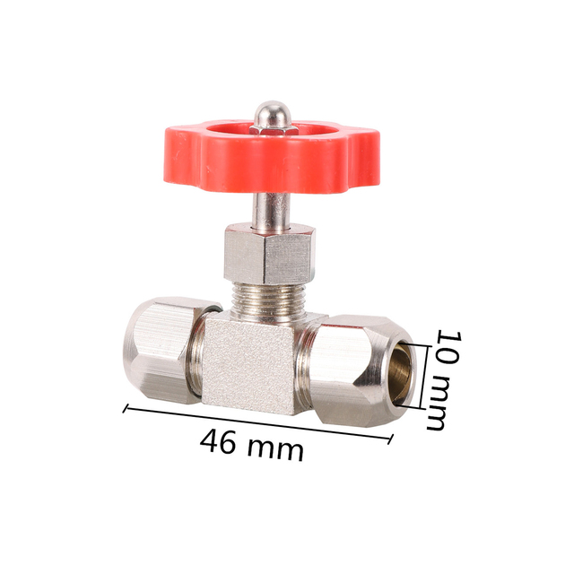 Copper Nickel Plated Card Sleeve Needle Valve Garden Water Stop Connetor Adjustable Flow Control Switch 1 Pc