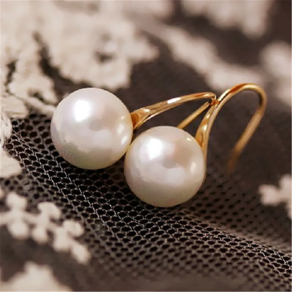 

Jewelry Gift for Woman Girls 14k Gold Large Pearl Drop Earrings Women Party Evening Pearl Drop Earrings luxury stud earrings