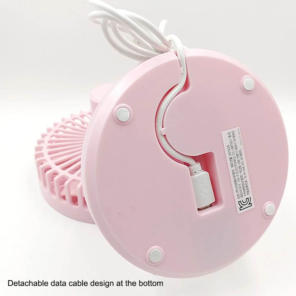 Small Personal Desktop Fan USB Charging Low Noise Rechargeable 3Mode Wind Speed Fan Mini for Office Bedroom