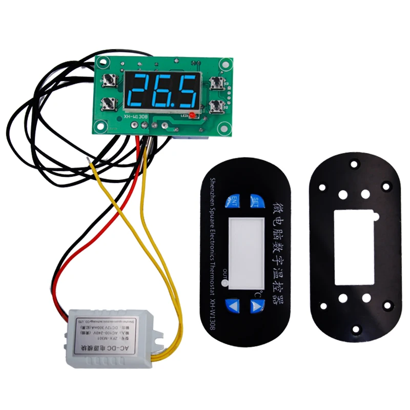 W1308 цифровой датчик температуры, регулируемый термостат, переключатель термометра, синий светильник