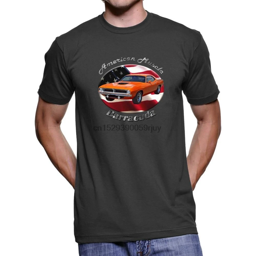 Темная Мужская футболка Plymouth Barracuda American Muscle | одежда