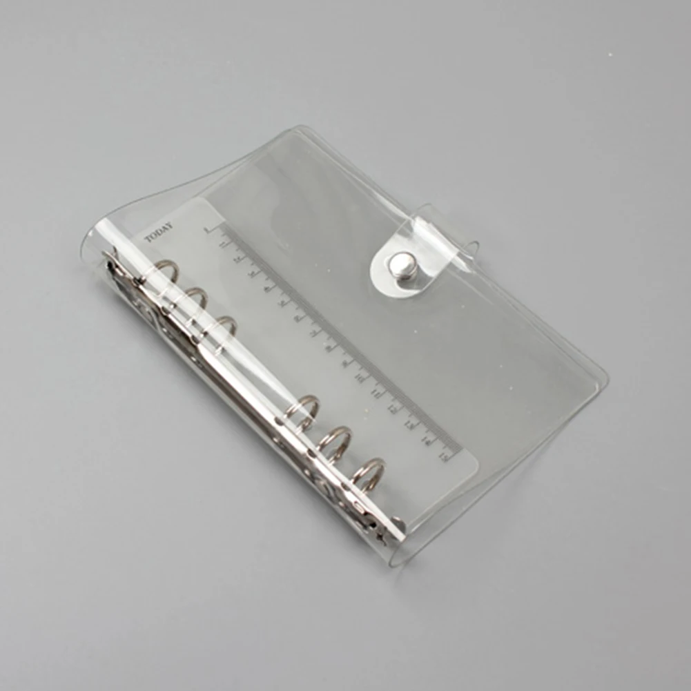 

A5/A6 Notebook Transparent Color PVC Clip File Folder Loose Leaf Ring Binder Planner Agenda School Office Supplies