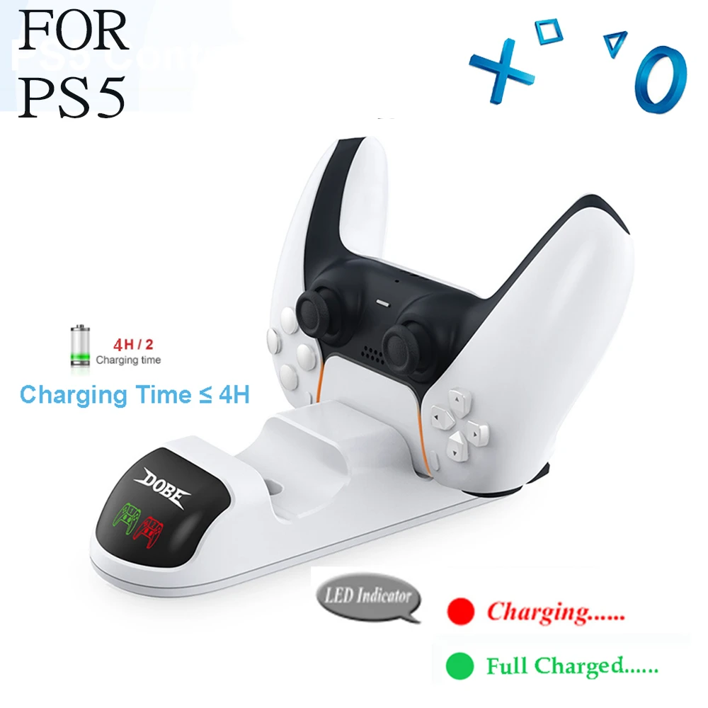

PS5 Controller Charger Double USB Gampad Fast Charging Dock Station Stand & LED Indicator For Playstation 5 Controller Accessory