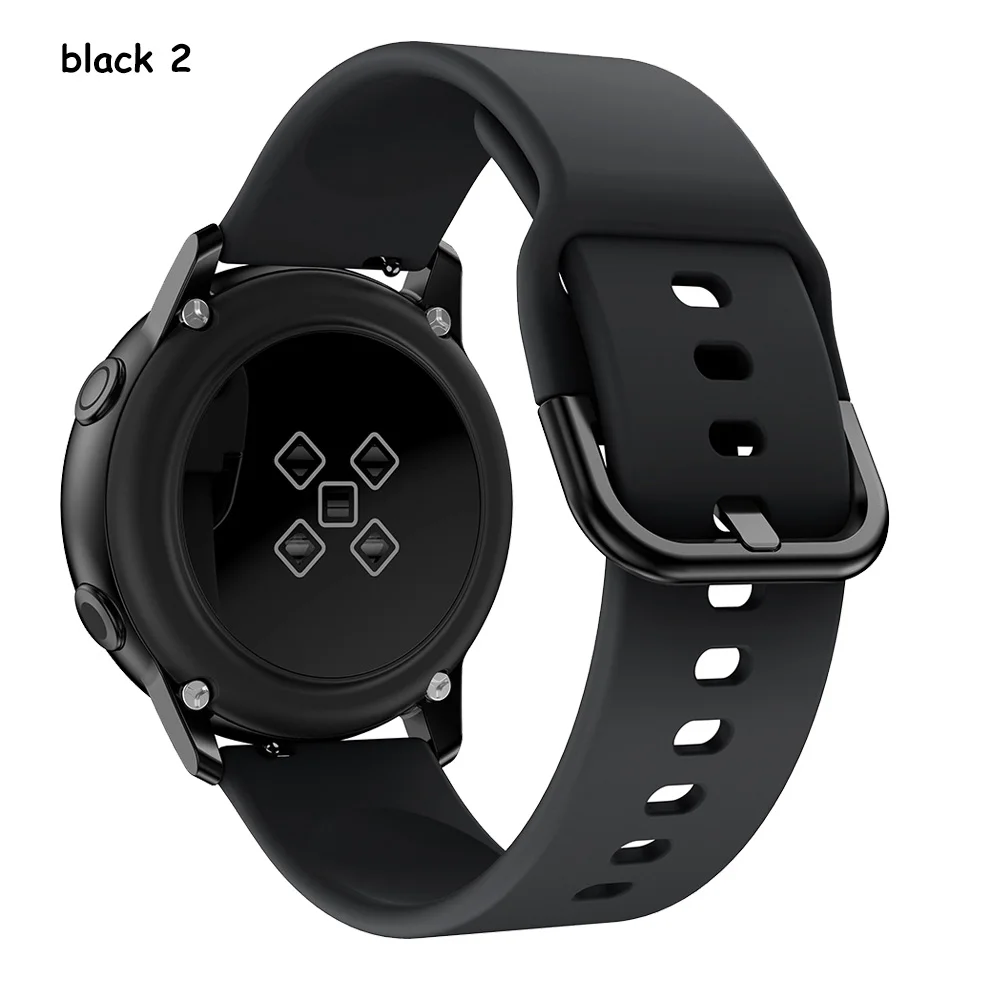 black 2 Для samsung galaxy watch Active 2 ремешок 42 мм huawei Watch 2 pro gear S2 классический спортивный 20 мм ремешок для часов galaxy watch band - Цвет ремешка: black 2
