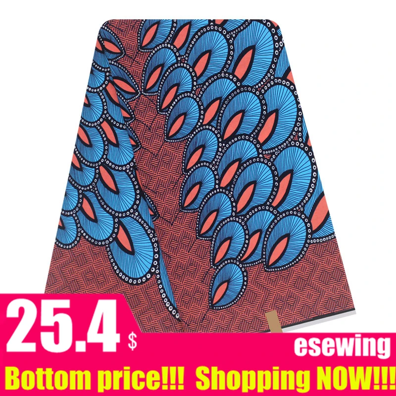 ESEWING хлопок восковая ткань для платья оптом африканская ткань Анкара Африканский Воск Принт tissus африканская ткань с принтом