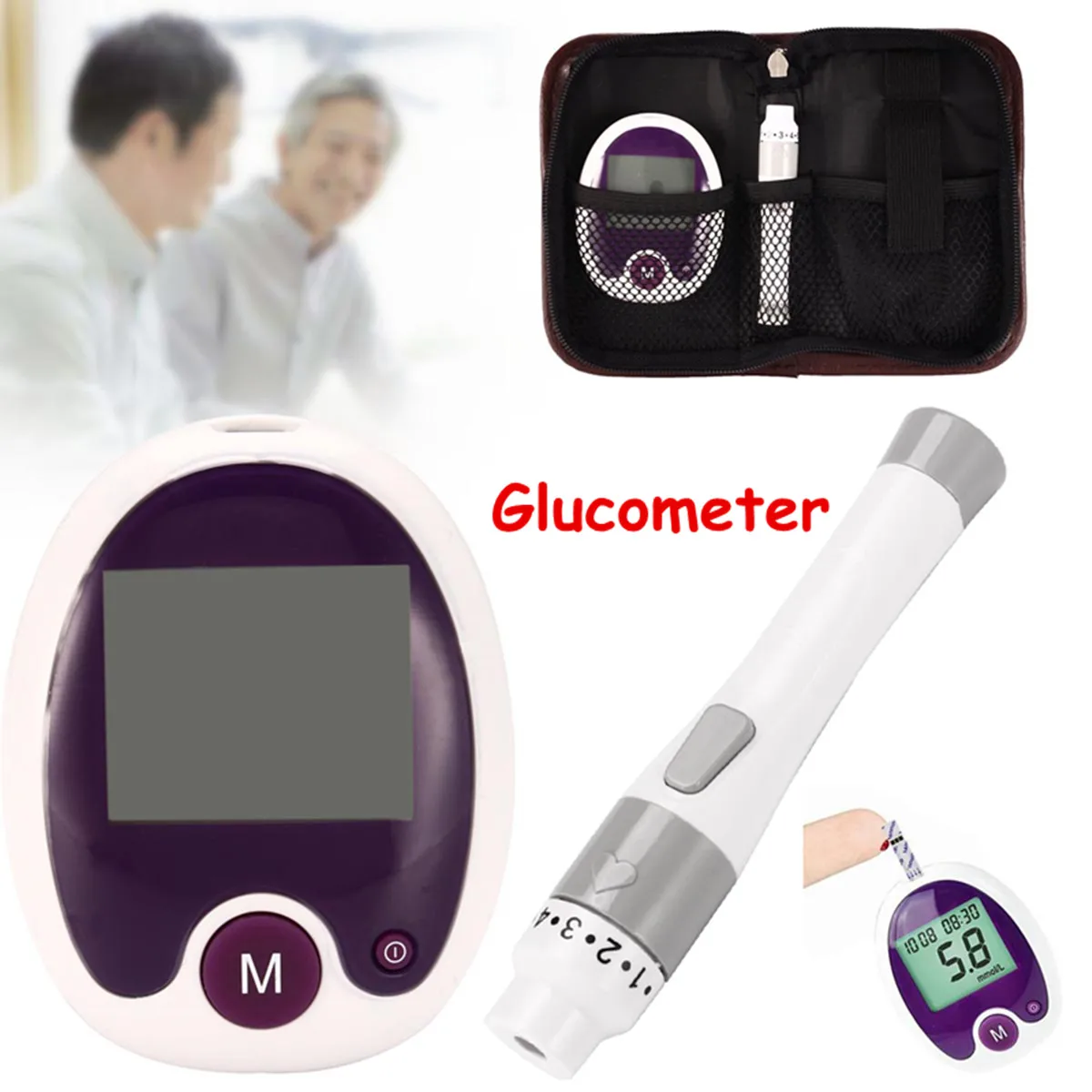Автоматический измеритель уровня глюкозы в крови, монитор для тестирования диабетиков, глюкометр, идентификация, ланцеты, медицинский тестер уровня сахара в крови, диабет