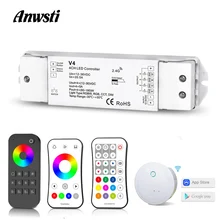 RGBW LED Controller 12V 24V 36V DC 2.4G Wireless RF Remote Control 4 Channel Smart Wifi Controller for RGB RGBW LED Strip Lights