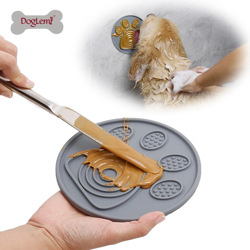 DogLemi-alfombrilla de silicona para lamer comida de perros, comedero para mascotas, tazón para el baño, diversión fácil, cuidado de perros, comedero lento, almohadilla para lamer