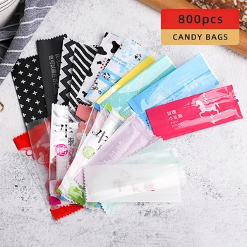 

800Pcs Cute Cartoon plastic paper Candy Packaging Wedding Birthday Cookie Sweets Gift Packaging Self Adhesive Party Favor