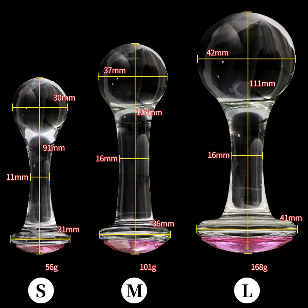 Verre Transparent femmes jouets sexuels anaux verre lisse godemichet Anal hommes Massage de la Prostate Analplug bijoux rose_voghion.com