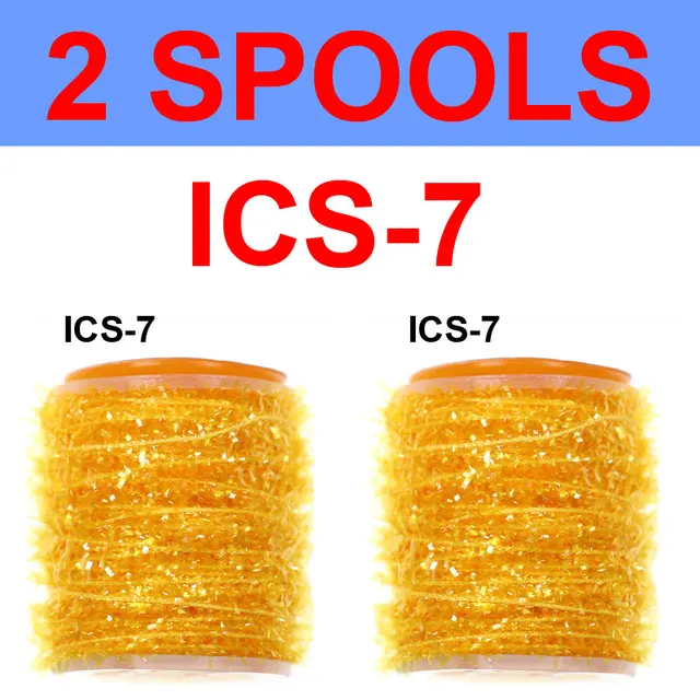 Vampfly 2 Spools Fishing Fly Tying Ice Chenille  Material For Knitting Streamer Fly Marabou Jig Ice Jig Flies Bass Pike Lures ICS7