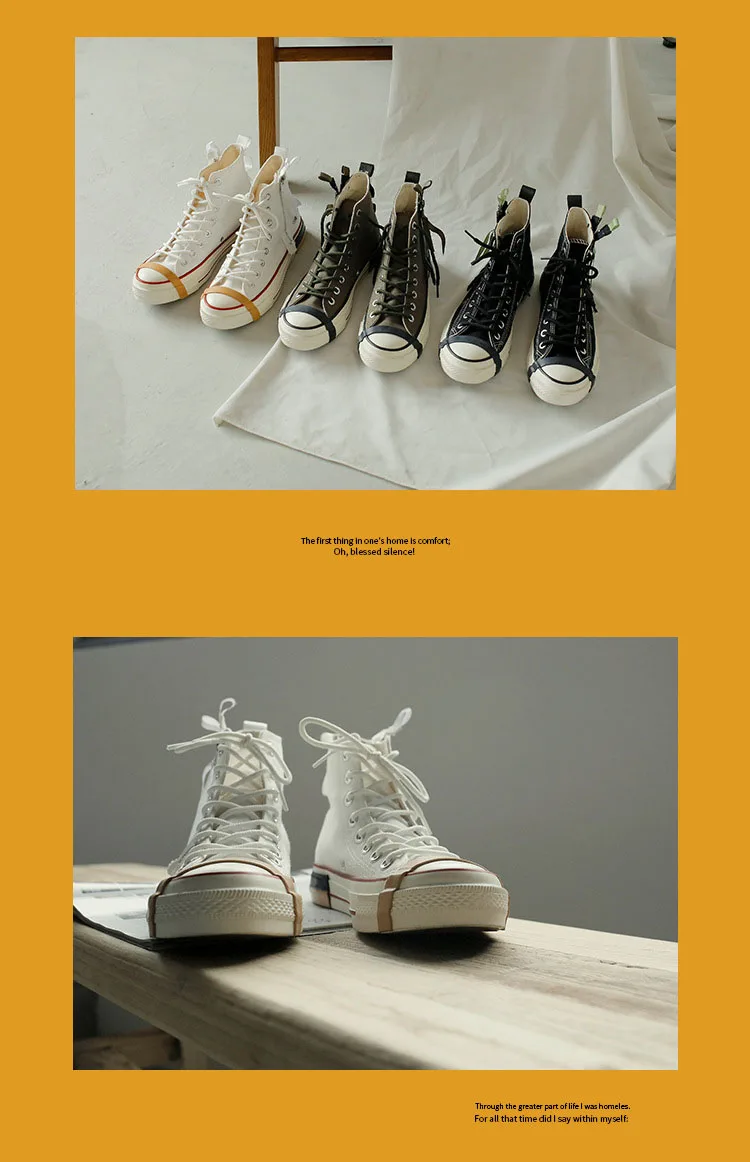 CuddlyIIPanda/Новая брендовая парусиновая обувь с высоким берцем Harajuku, вулканизированные кеды для мужчин, модная обувь на молнии в стиле хип-хоп, Винтажная обувь на плоской платформе