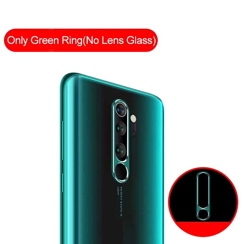 Защитное стекло для камеры для Xiaomi Redmi Note 8 7 K20 Pro, закаленное стекло и металлическое заднее защитное кольцо для Redmi Note 8, полный Чехол - Цвет: Only Green Ring