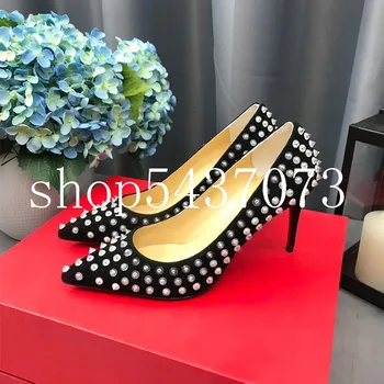 

brand design high heels 2020 spring Women's pointed rivet shoes design fashion luxury designer women high heels women's shoes