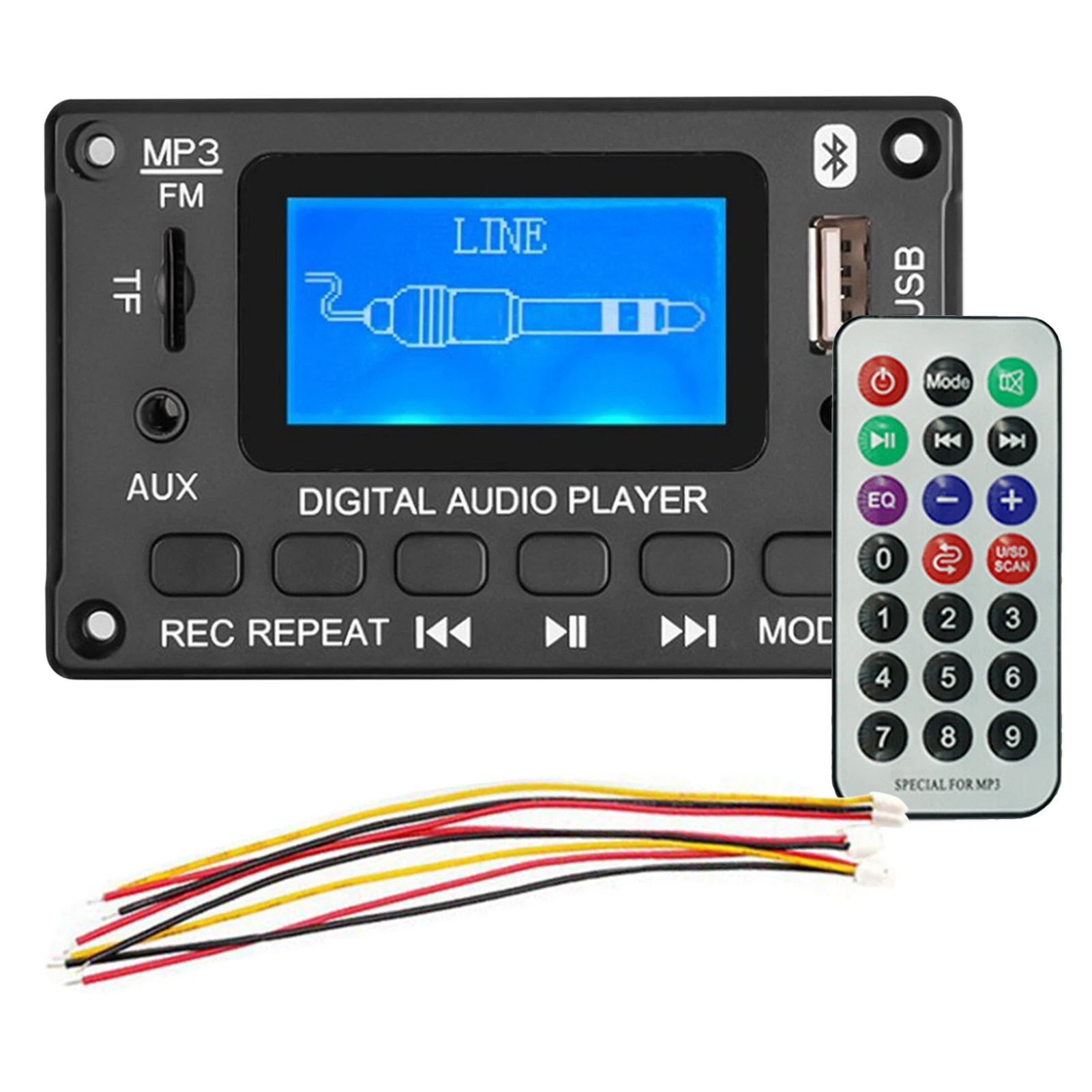 Aiyimabluetooth Mp3デコーダーカード,mp3プレーヤー,wmaデコード,12v Lcd,オーディオモジュール,fmラジオ