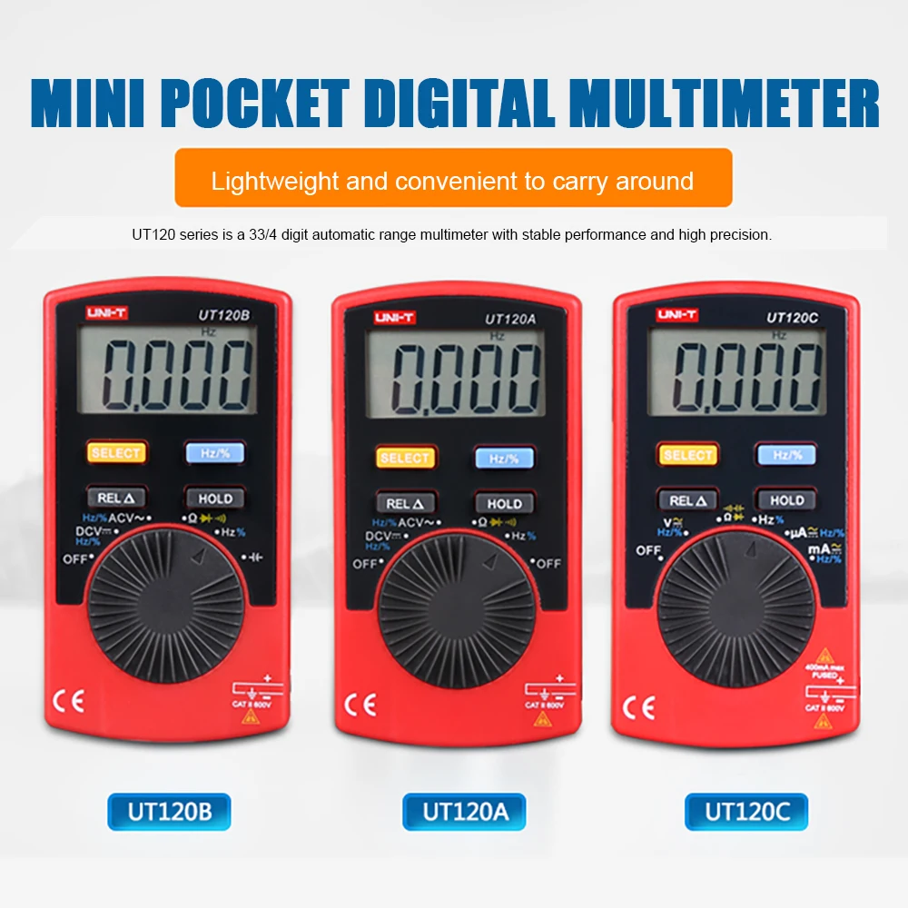 Ручной цифровой мультиметр UT120A UT120B UT120C измеритель напряжения 4000 дисплей с