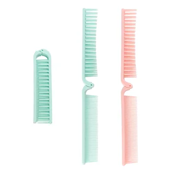 

3PCS Plastic Straight Hair Comb Travel Special Hairdressing Comb Portable Straight Curling Hair Comb Folding V-shaped Comb for T