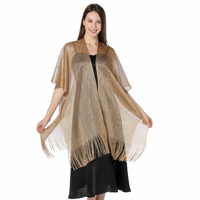 Sparkling Metallic Shawls And Wraps For 