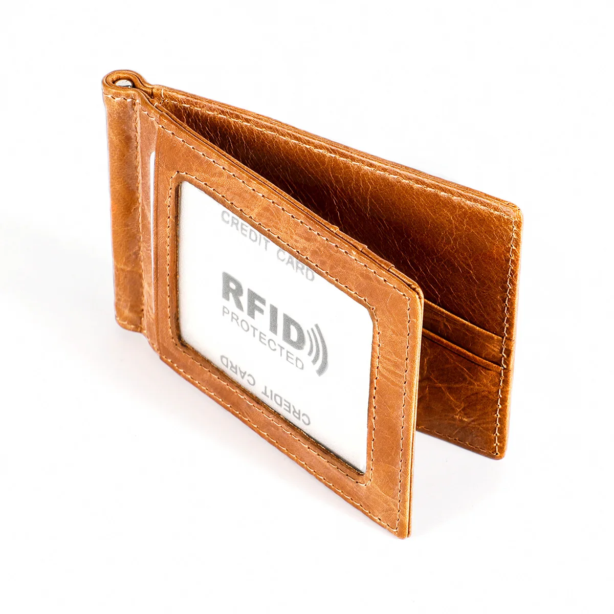 Personalized engraved Genuine Leather Money Clip Front Pocket Clamp for Money Holder Removable Money Clip Wallet 6